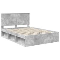 Bedframe met hoofdeinde Beton 140 x 190 cm Massief grenenhout - thumbnail