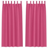 VidaXL Zwart-out gordijnen met ringen 2 pcs felroze 245 x 140 cm - thumbnail