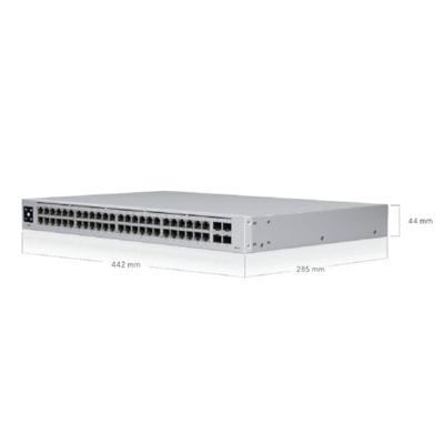 Ubiquiti Networks UniFi USW-48-POE-EU netwerkswitch, Gigabit Ethernet (10/100/1000), Ethernet-aansluiting, ondersteunt stroomvoorziening via deze poort (PoE), zilverkleurig