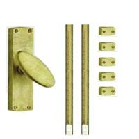 Hardbrass Raamespagnolet set 150cm - messing getrommeld - thumbnail