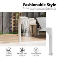 Zwembadfontein 50x30x90 cm roestvrij staal zilverkleurig - thumbnail