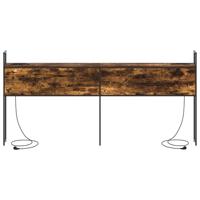 Opberghoofdbord Gerookt eiken 180 cm Bewerkt hout - thumbnail