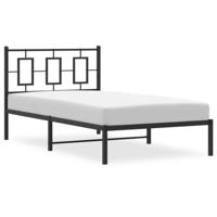 Bedframe met hoofdbord metaal zwart 100x200 cm - thumbnail
