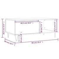 Salontafel 90x50x36,5 cm bewerkt hout betongrijs - thumbnail
