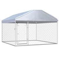 VidaXL Hondenkennel voor buiten met dak 200x200x135 cm - thumbnail