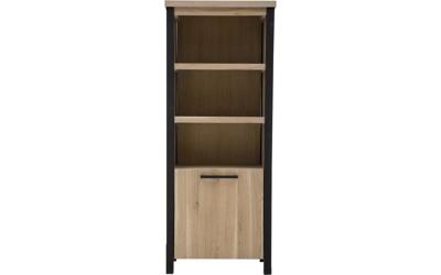 Goossens Boekenkast Santos, 1 deur, 3 open vakken 180 cm hoog