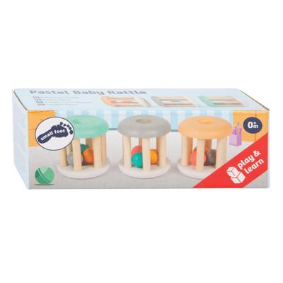 Small Foot houten baby ratel pastel, 3st.