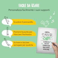 Securit krijtmarker wit, etui met 5 stuks in geassorteerde diktes - thumbnail