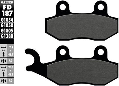 GALFER remblokken "fd187" brake pad fd187 g1050 organic