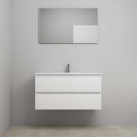 On-Line Badkamermeubelset - 100 cm - Voorgemonteerd - Porseleinen Wastafel - 1 Kraangat - Spiegel - Hoogglans Wit - thumbnail