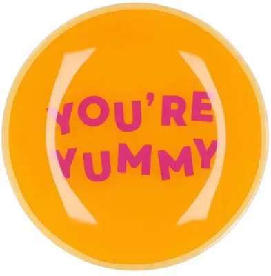 Daan Kromhout Design tegeltje glas you're yummy 18x18cm
