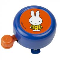 Widek kinderbel nijntje met bloemjurk blauw op kaart - thumbnail