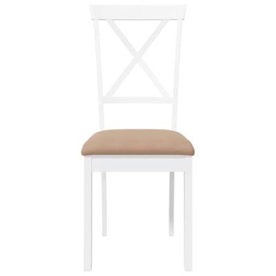 Eetkamerstoelen met kussens 2 st massief hout rubber wit