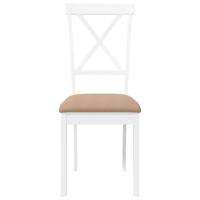 Eetkamerstoelen met kussens 2 st massief hout rubber wit - thumbnail