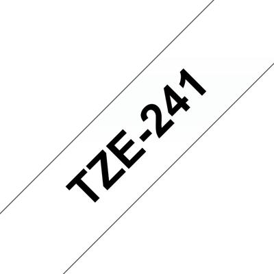 Labeltape Brother TZe, TZ TZe-241 PET Tapekleur: Wit Tekstkleur:Zwart 18 mm 8 m Labeltape Brother TZe, TZ TZe-241 PET Tapekleur: Wit Tekstkleur:Zwart 18 mm 8 m