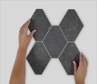 Vloer-/wandtegel hexagon zwart Castelvetro Absolute 40x35cm nero mat