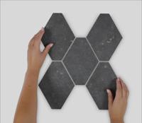 Vloer-/wandtegel hexagon zwart Castelvetro Absolute 40x35cm nero mat - thumbnail