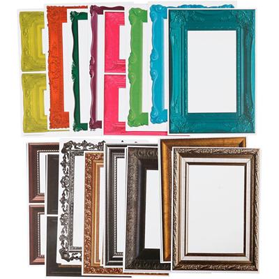 Creativ Company Lijsten, afm 26,2x18,5 cm, diverse kleuren, 64 div vellen/ 1 doos