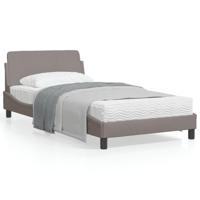 Bedframe zonder matras 100x200 cm stof taupe - thumbnail