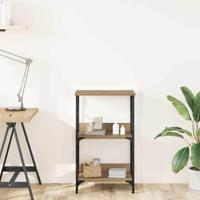 Boekenkast 50x33x82 cm bewerkt hout artisanaal eikenkleurig - thumbnail