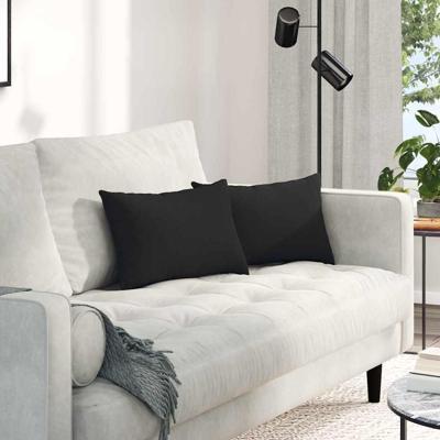 VidaXL Sofa kussens 2 stuks zwart 50 x 30 cm stof