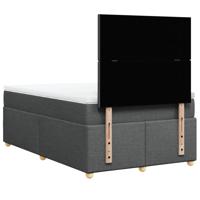 Boxspring met matras stof donkergrijs 120x190 cm - thumbnail