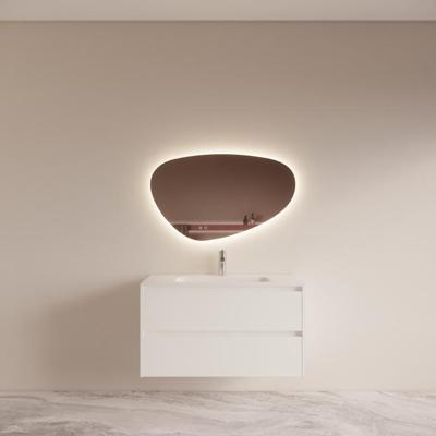 Badmeubelset BWS Riga met Asia Wastafel Wit 100 cm Mat Wit