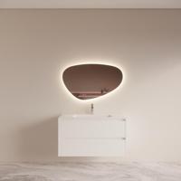 Badmeubelset BWS Riga met Asia Wastafel Wit 100 cm Mat Wit - thumbnail