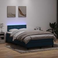 Boxspring met matras en LED fluweel donkerblauw 120x210 cm - thumbnail