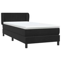 Boxspring met matras fluweel zwart 90x210 cm - thumbnail