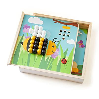 Bigjigs houten insteekmozaiek spel tuin