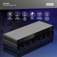 Digitus DS-55334 HDMI-switch 1 + 5 poorten LED-weergave, Met afstandsbediening, Ultra HD-geschikt, Met metalen behuizing, Individueel schakelbaar, Met - thumbnail
