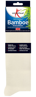 Lucovitaal Bamboe Kniesokken Ecru 39-42
