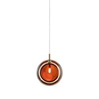 Bomma Lens Single Hanglamp - Amber glas - Geborsteld goud - thumbnail