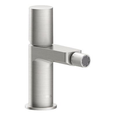 Bidetmengkraan Tres Project 1-Knop Uitloop Recht 8,5 cm Rond RVS Tres