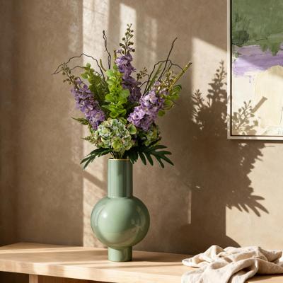 Handgebonden kunstboeket Yara Portland - Paars 90cm