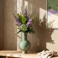 Handgebonden kunstboeket Yara Portland - Paars 90cm - thumbnail