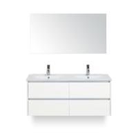 Dante Badmeubelset 120 cm - Wit Hoogglans - Keramische Wastafel Wit Enjoy - met Spiegel - thumbnail