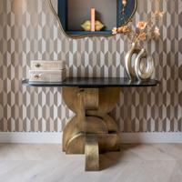 Richmond Sidetable 'Maddox' Marmer en Brass, 130cm - thumbnail