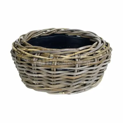 Bloempot Drypot Terrasschaal Rotan D30H12 cm Van der Leeden - Van der leeden