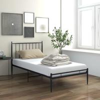 Bedframe metaal zwart 90x200 cm - thumbnail