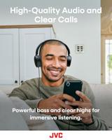 JVC HA-S33UC-B USB-C on-ear hoofdtelefoon, zachte oorkussens, opvouwbaar, met microfoon en 3-knops afstandsbediening, eenzijdige kabel, zwart - thumbnail