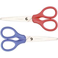 Q-CONNECT schaar, ft 13 cm, rechts en links, ronde punt, RVS, geassorteerde kleuren, blister van 1 stuk - thumbnail