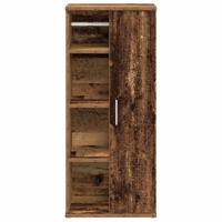 Badkamerkast met rolhouder 39x22x90 cm oud houtkleurig - thumbnail