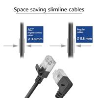 ACT DA2951 U/FTP CAT6A LSZH Slimline Patchkabel | RJ45 Connectoren Recht naar 90° Haaks Rechts | Zwart | 1,5 meter - thumbnail
