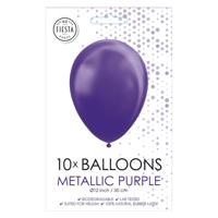 Globos Ballonnen metallic paars 30cm, 10st. - thumbnail