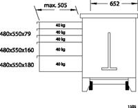 Gedore 6621780 1505 - werkbank op wielen 5 laden 900 x 1100 x 652 mm (l x b x h) 665 x 1100 x 900 mm - thumbnail