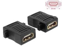 Delock 65509 HDMI Adapter [1x HDMI-bus - 1x HDMI-bus] Zwart Schroefbaar, Vergulde steekcontacten - thumbnail