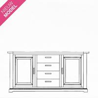 Dressoir Rosewood (180cm) | Hout  | Grenen | Wit - thumbnail