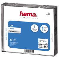Hama cd box slim 5-pack transparant/zwart - thumbnail